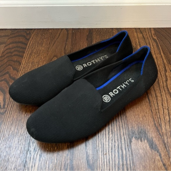 Rothy’s Women Shoes Black Loafers Slip On Ballet Flats Size 11 Solid Knit Round, - Picture 1 of 16